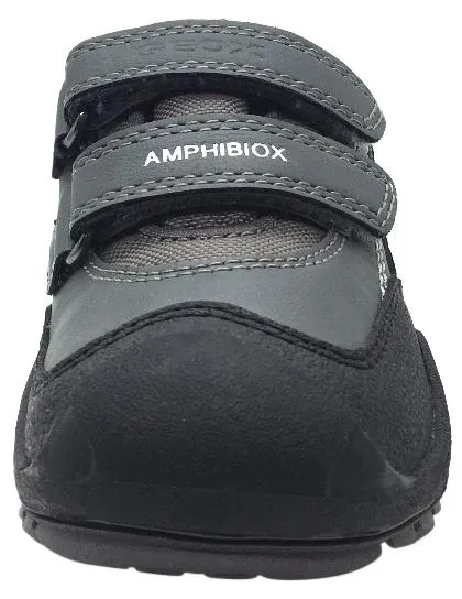 Asics Wrestling Shoes Omniflex Geox Boy's Savage Grey Textile Double Hook and Loop Sporty Sole Low Top Breathable Sneaker