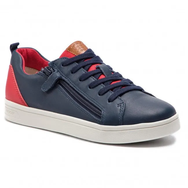 Geox DJ Rock Sneaker Navy Red Junior for Boy's Oikawa Shoes Asics