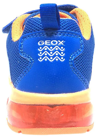 Geox Respira Boy's Android Royal Blue & Orange Mesh Light Up Double Hook and Loop Sneaker Asics The Best Running Shoes