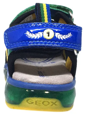 Geox Respira Boy's J Android B Green Triple Hook and Loop Strap Light Up Fisherman Sandal Asics Gel Upcourt Indoor Court Shoe