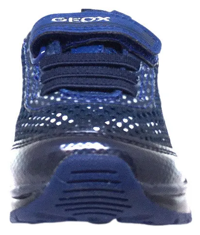 Geox Respira Boy's J Android Mesh Light Up Elastic Lace Hook and Loop Sneaker Shoe, Navy Asic Court Shoes