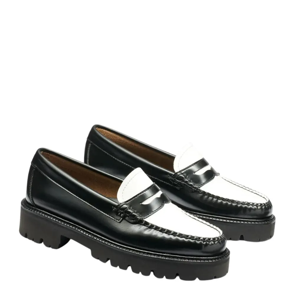 G.H. Bass Women's Whitney Super Lug Weejuns Loafer in Black/White Tabis Loafers
