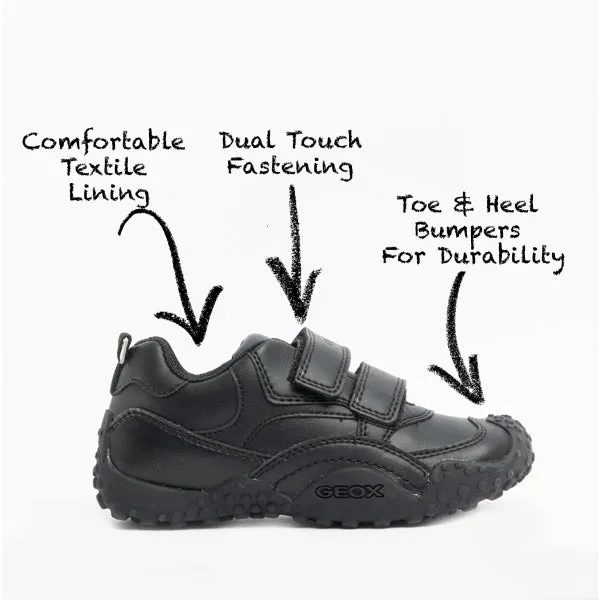 GIANT B Boys Touch Fasten School Shoes Black Asics Jogger X81 Sportstyle Shoes