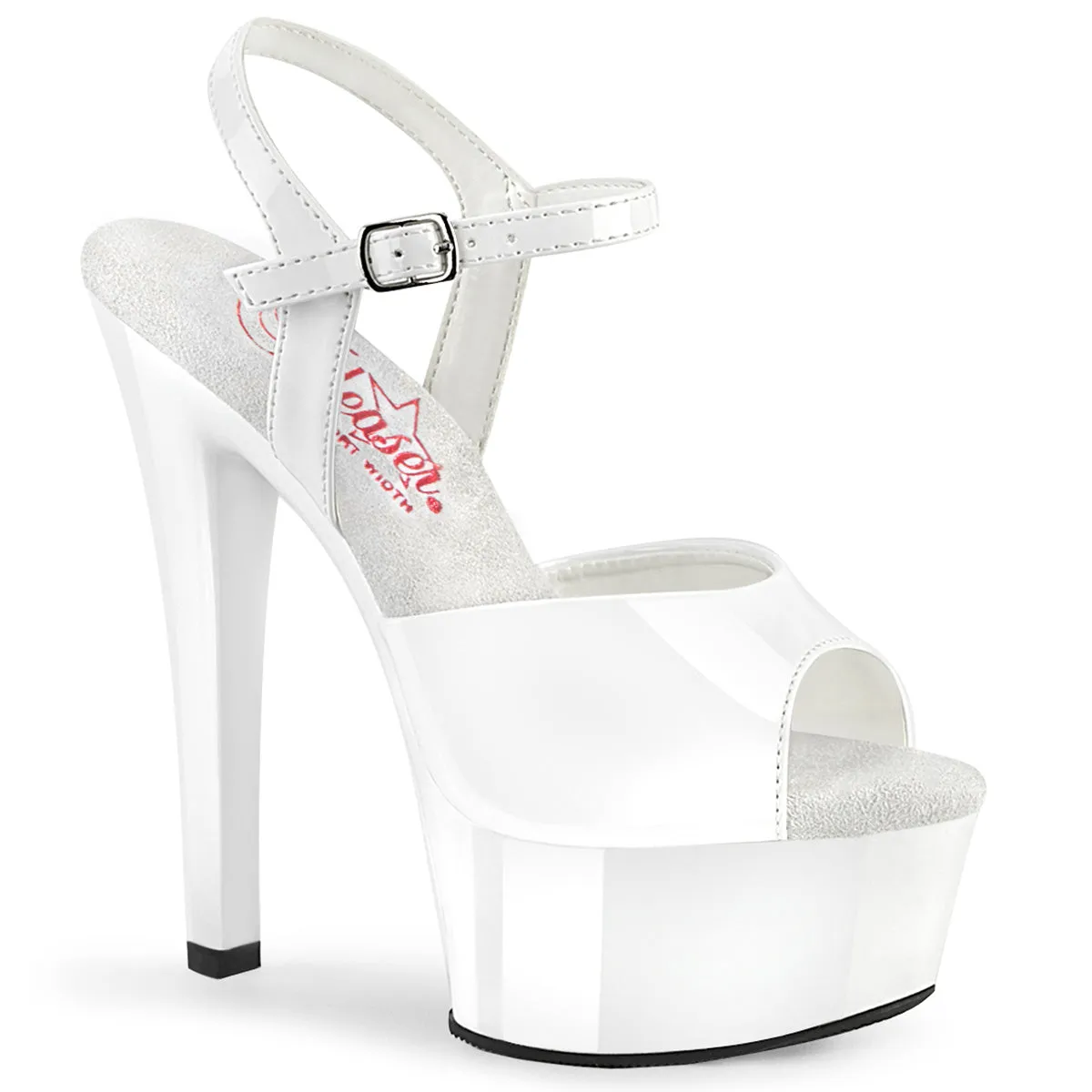 GLEAM-609 Pleaser White Patent Sexy Platform Shoes (Pole Dancing Heels) Asics Bruce Lee Shoes