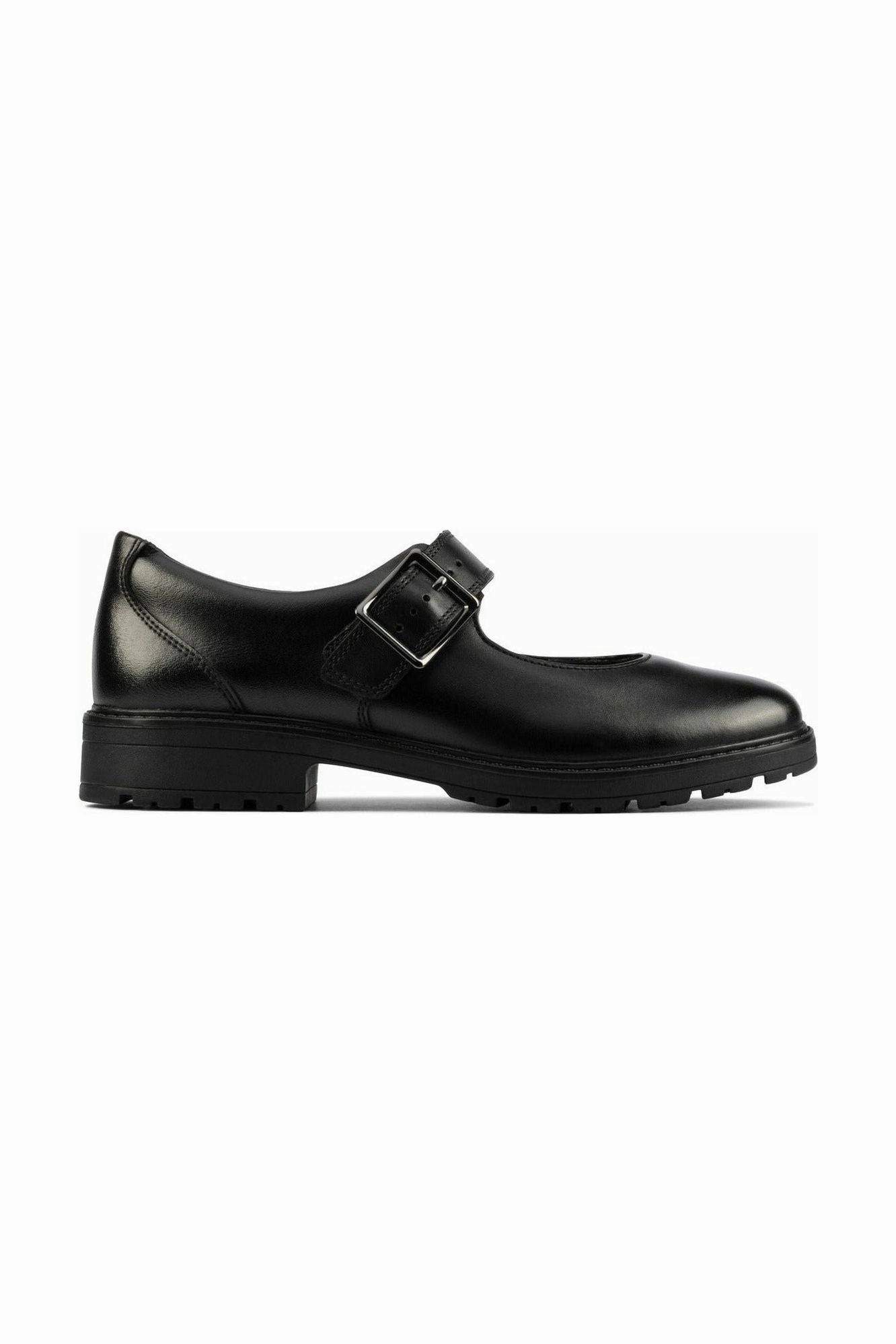 Clarks Loxham Walk Youth Black Leather Versatile Fit