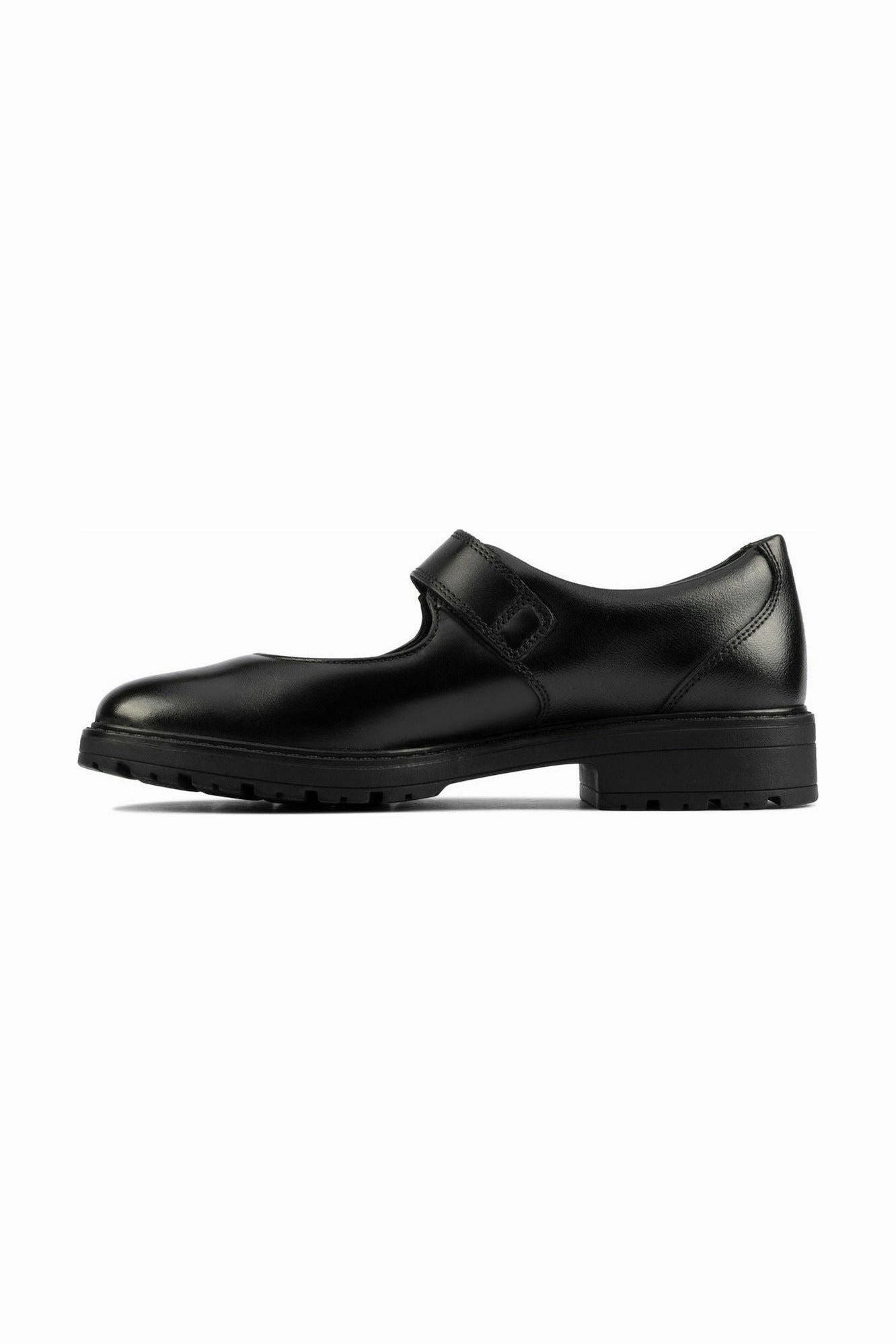 City Map Clarks Loxham Walk Youth Black Leather