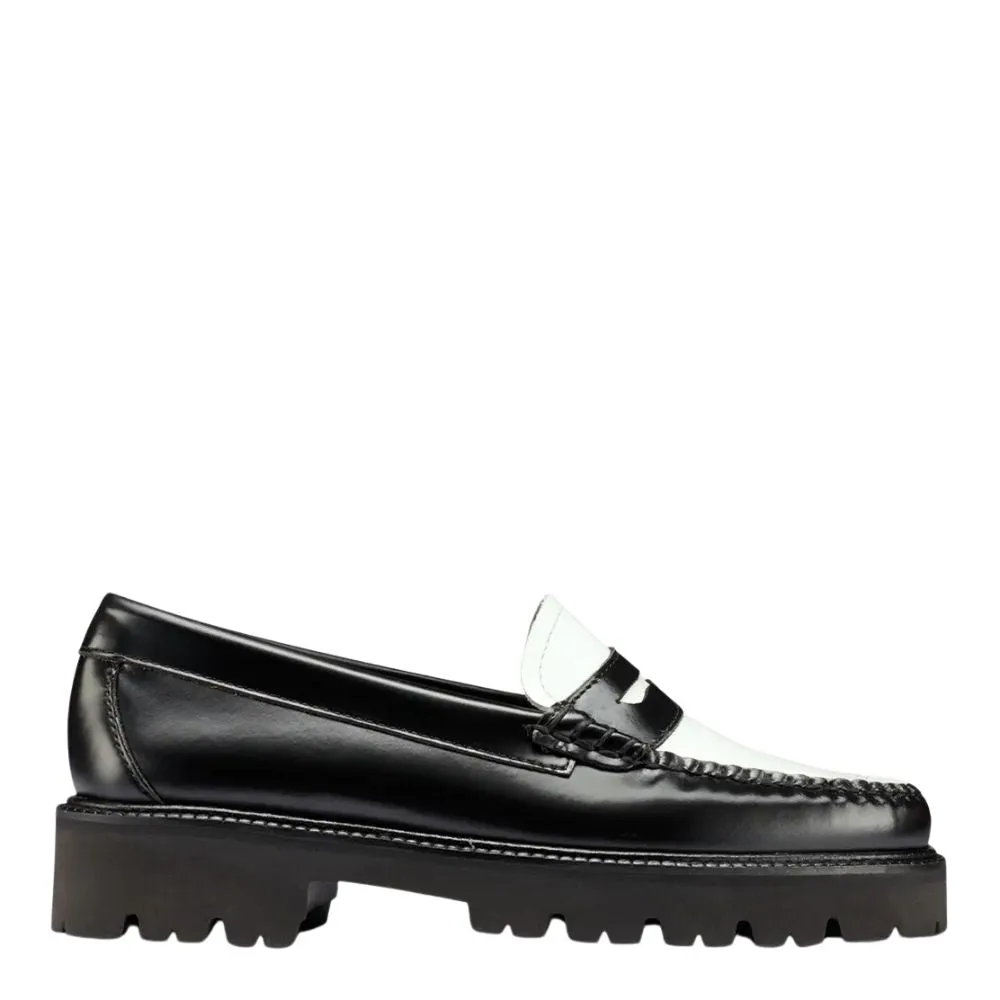 Bostonian Penny Loafers G.H. Bass Women's Whitney Super Lug Weejuns Loafer in Black/White