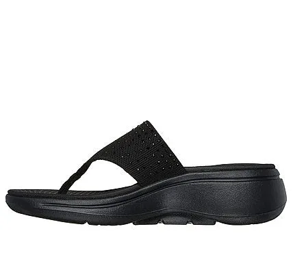 GO WALK ARCH FIT SANDAL - GLAM CITY - BLACK BLACK Slippers With Good Cushioning