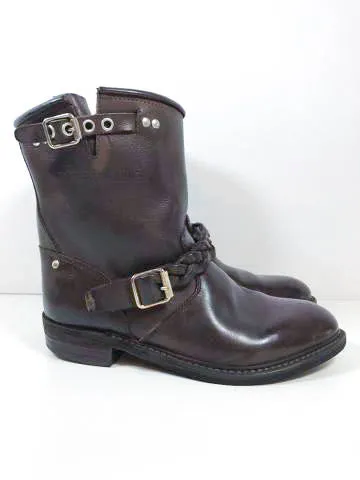 Adidas Carbon Running Shoes GOLDEN GOOSE Dark Brown Leather Biker Boots Size 38