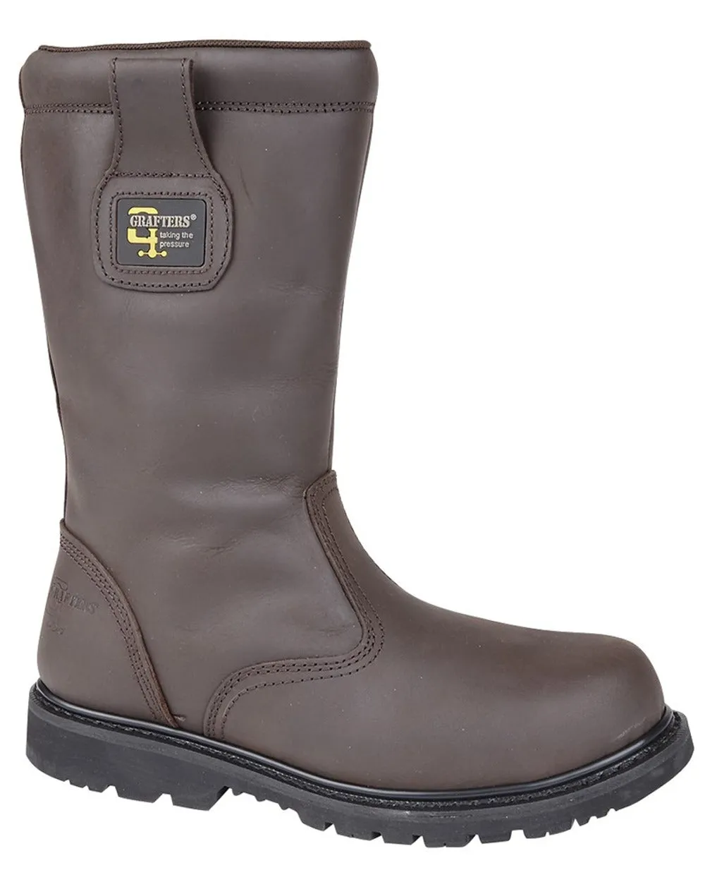 Grafters Mens Crazy Horse Leather Safety Rigger Boots Comfortable Work Boots For Walking All Day