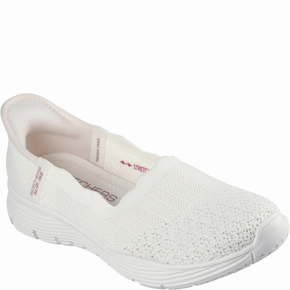 running in a travertine pool area shoes lightweight leather shoes Skechers Seager Believe It Shoe