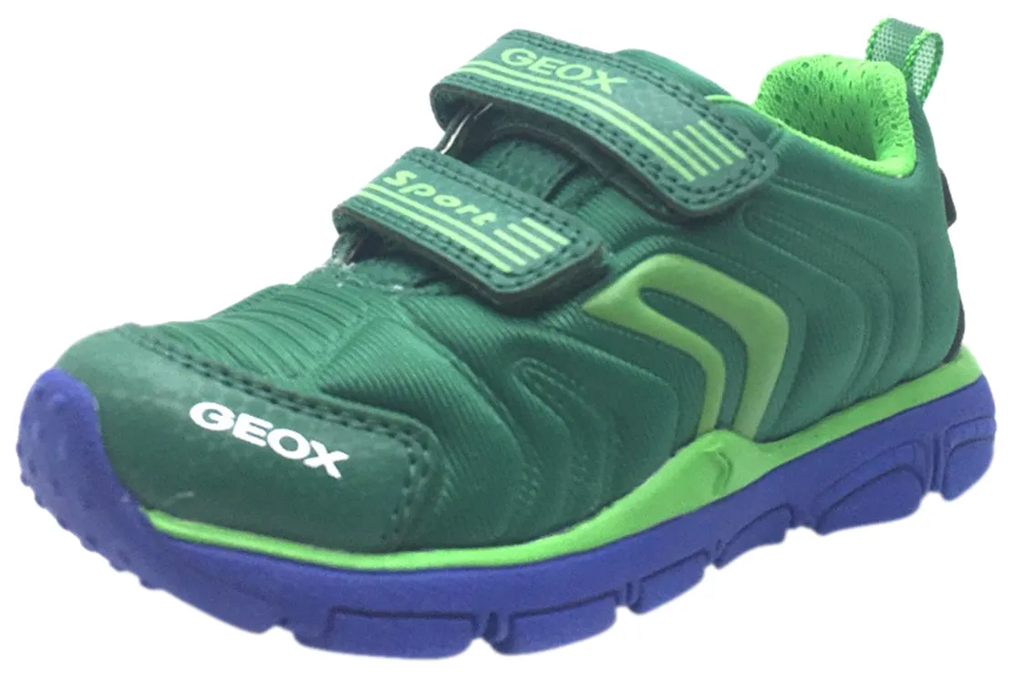 Geox Boy's Torque Green Double Hook and Loop Strap Sporty Low Top Breathable Sneaker Asics Ff Turbo Shoes