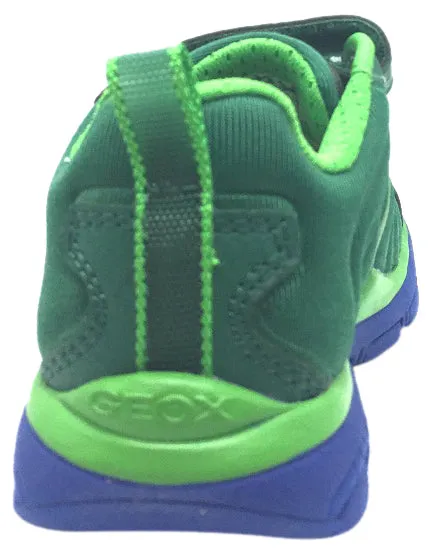 Geox Boy's Torque Green Double Hook and Loop Strap Sporty Low Top Breathable Sneaker Asics Running Shoes For Pronators
