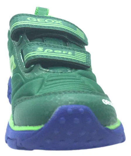 Asics Wrestling Shoes On Sale Geox Boy's Torque Green Double Hook and Loop Strap Sporty Low Top Breathable Sneaker