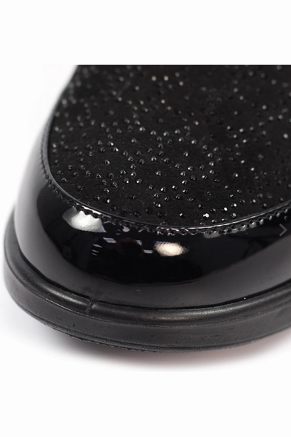 Slip   On Style Canvas Soft Lunar Hattie Black Wedge Shoe FLN053