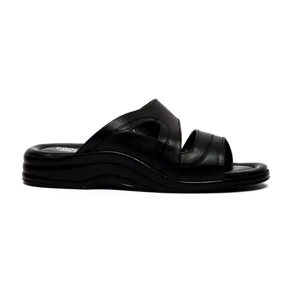 Coolers Casual (Black) Slippers For Men 7123-143 By Liberty Slippers Cross