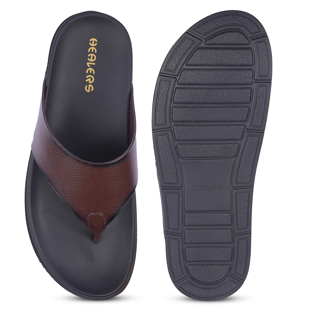 Healers Casual Brown Slipper For Men MSL-3 By Liberty Slippers With Glitter