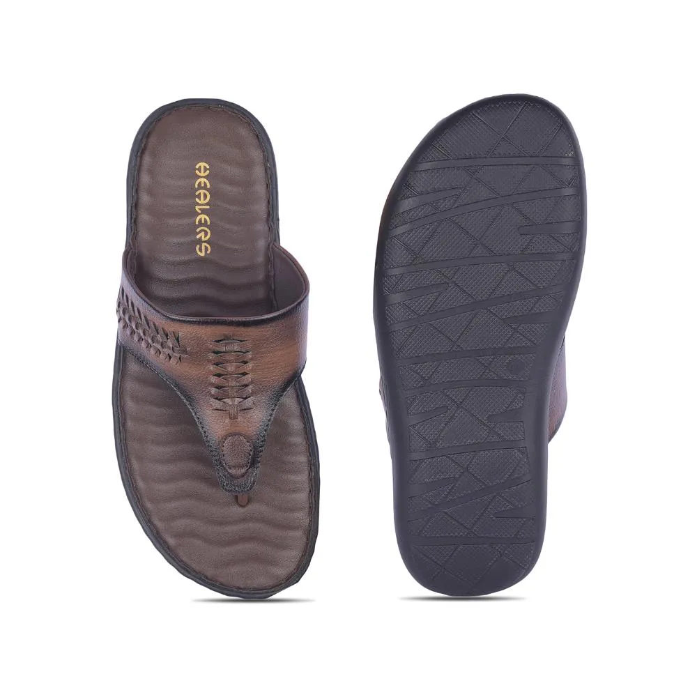 Healers Casual Brown Slipper For Men MSL-4 By Liberty Ariate Slippers