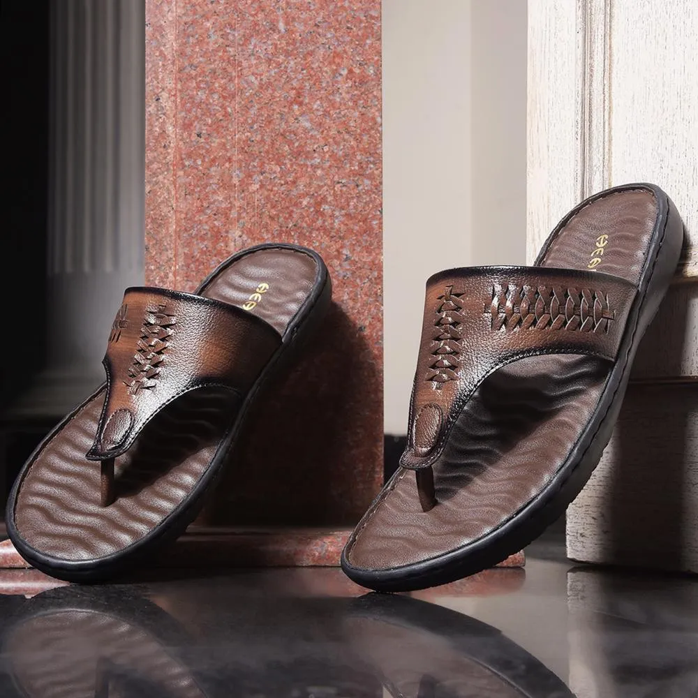 Eva Sole Slippers Healers Casual Brown Slipper For Men MSL-4 By Liberty