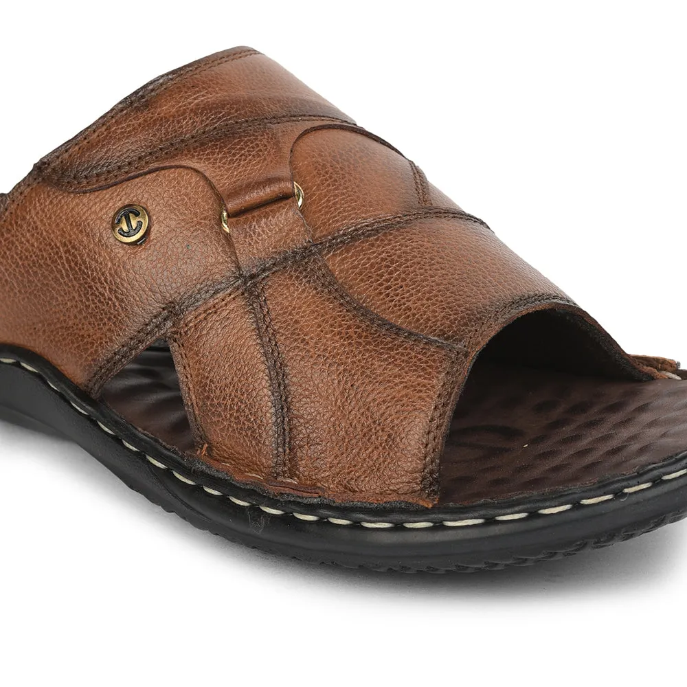 Healers Casual (Tan) Slippers For Men DTL-112 By Liberty Horse Slippers
