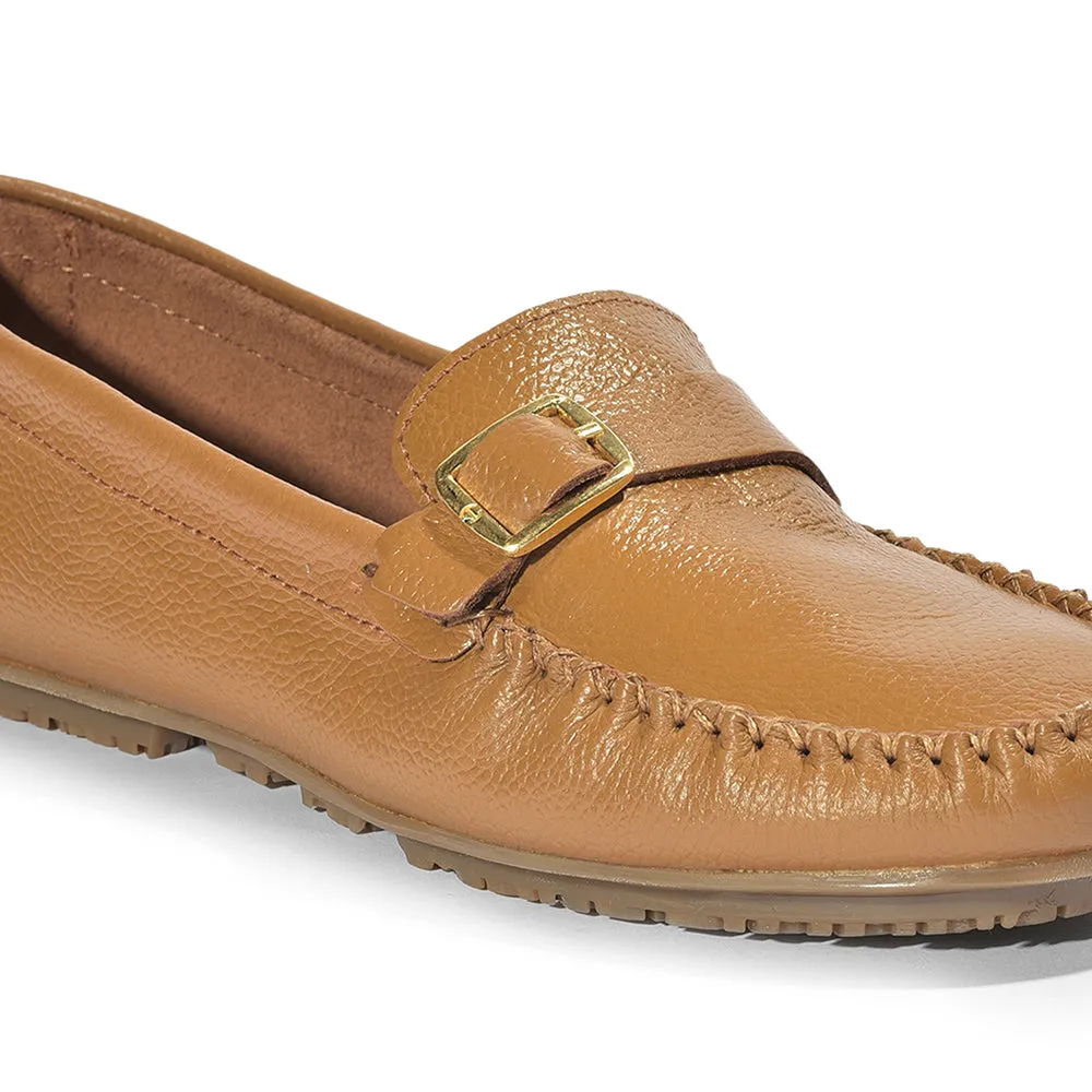 Healers Formal Shoes Tan Loafers For Women 2074-21 By Liberty Loafers Bamboo
