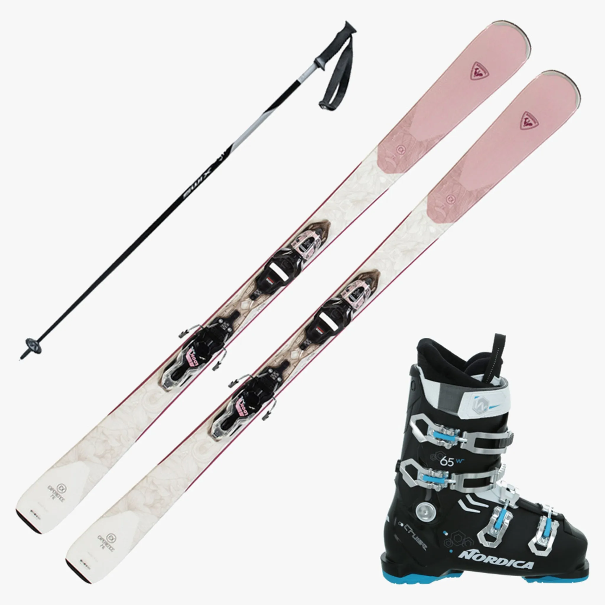 Boots Waterproof Snow 2023 Rossignol Experience 76 Women's Skis w/ Nordica Cruise 65W Boots and Poles