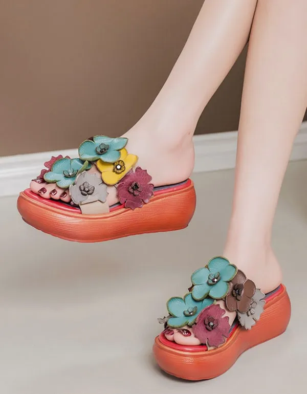 Kuromi Slippers Handmade Retro Flower Summer Beach Slippers