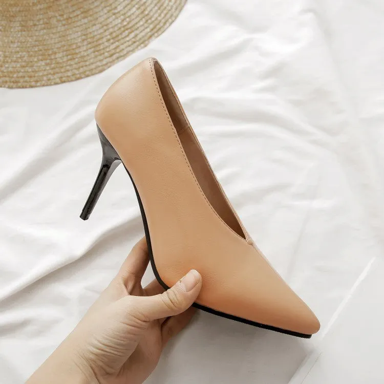 Women's Pointed Toe Stiletto Pumps High Heels Balloon High Heels