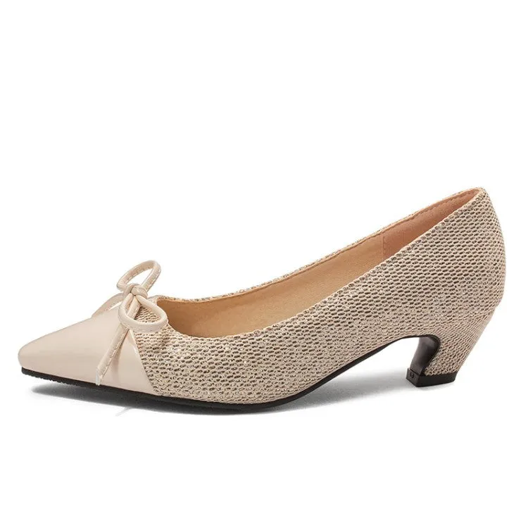 High Sneakers With Women's Knot Low Heeled Chunky Heels Pumps