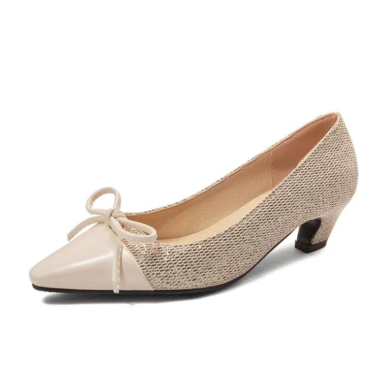 Women's Knot Low Heeled Chunky Heels Pumps Cole Haan Air High Heels