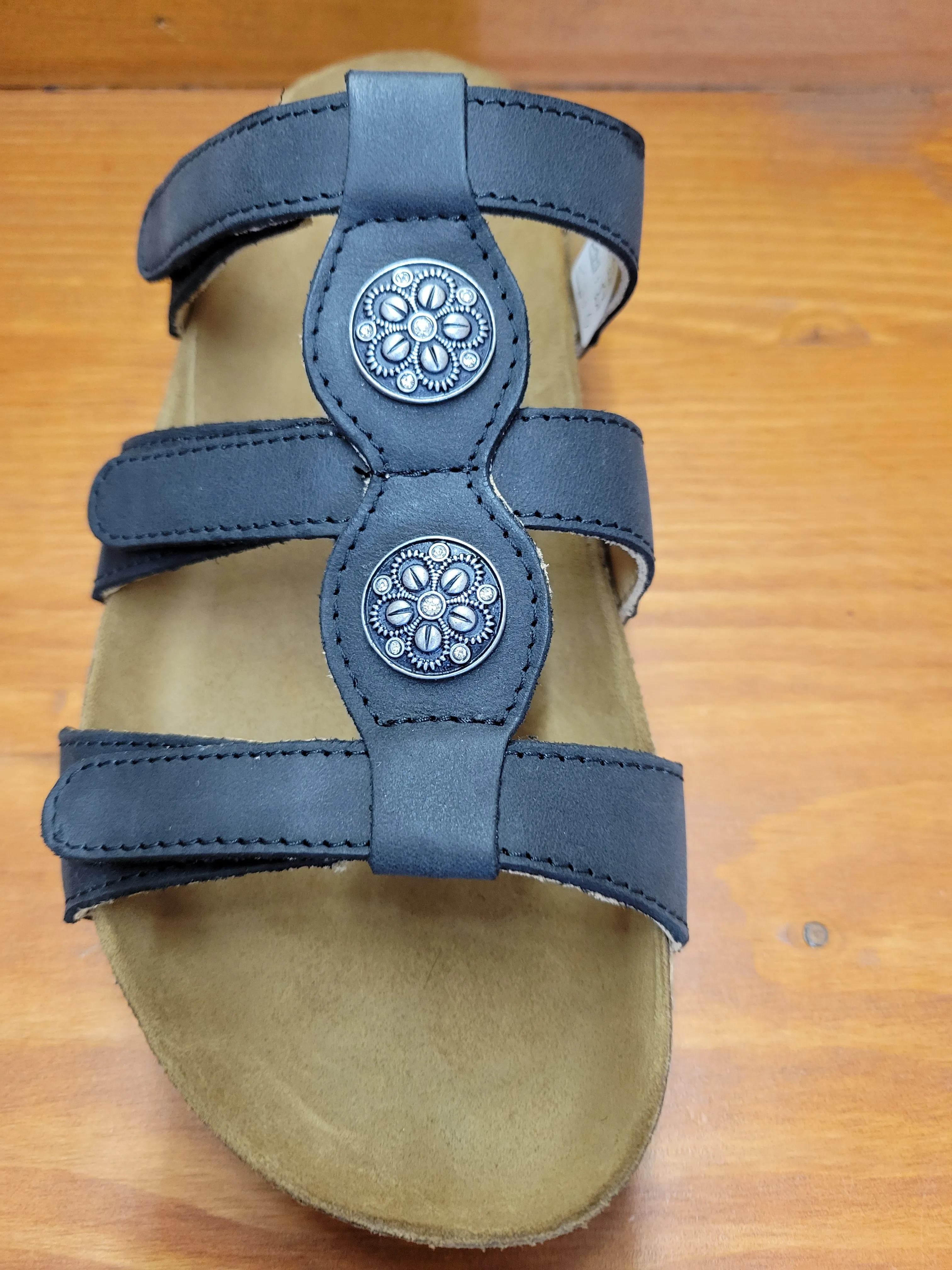 Haflinger Alice Black 819032-1688 Comfortable Slip-Ons Light Travel Sandals