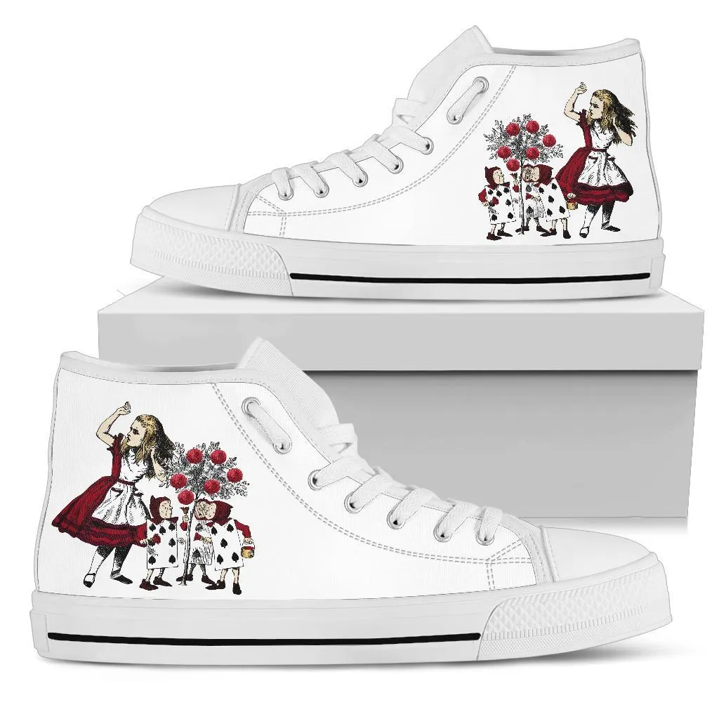 Ballet Shoes Dress High Top Sneakers - Alice in Wonderland Gifts #31 White | Birthday Gifts, Gift Idea, Custom Sneakers Women, Custom Women's Sneakers