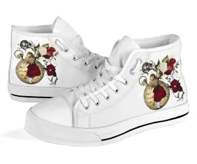 High Top Sneakers - Alice in Wonderland Gifts #32 White | Birthday Gifts, Gift Idea, Custom Sneakers Women, Custom Women's Sneakers Fashion Dress Shoes