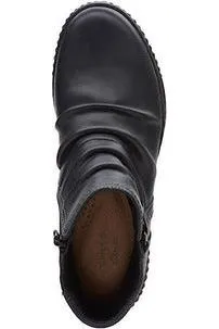 Camouflage Pattern Clarks Ladies Boots CarolineOrchid in Black Leather