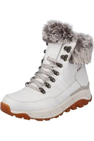 Western Pattern Rieker Ladies Boots W0063-80 white
