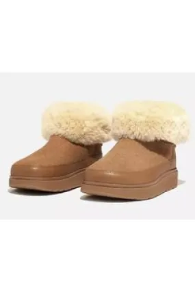 Footbed Korean Trend FitFlop GEN-FF  Mini Double-Faced Shearling Boots Tan
