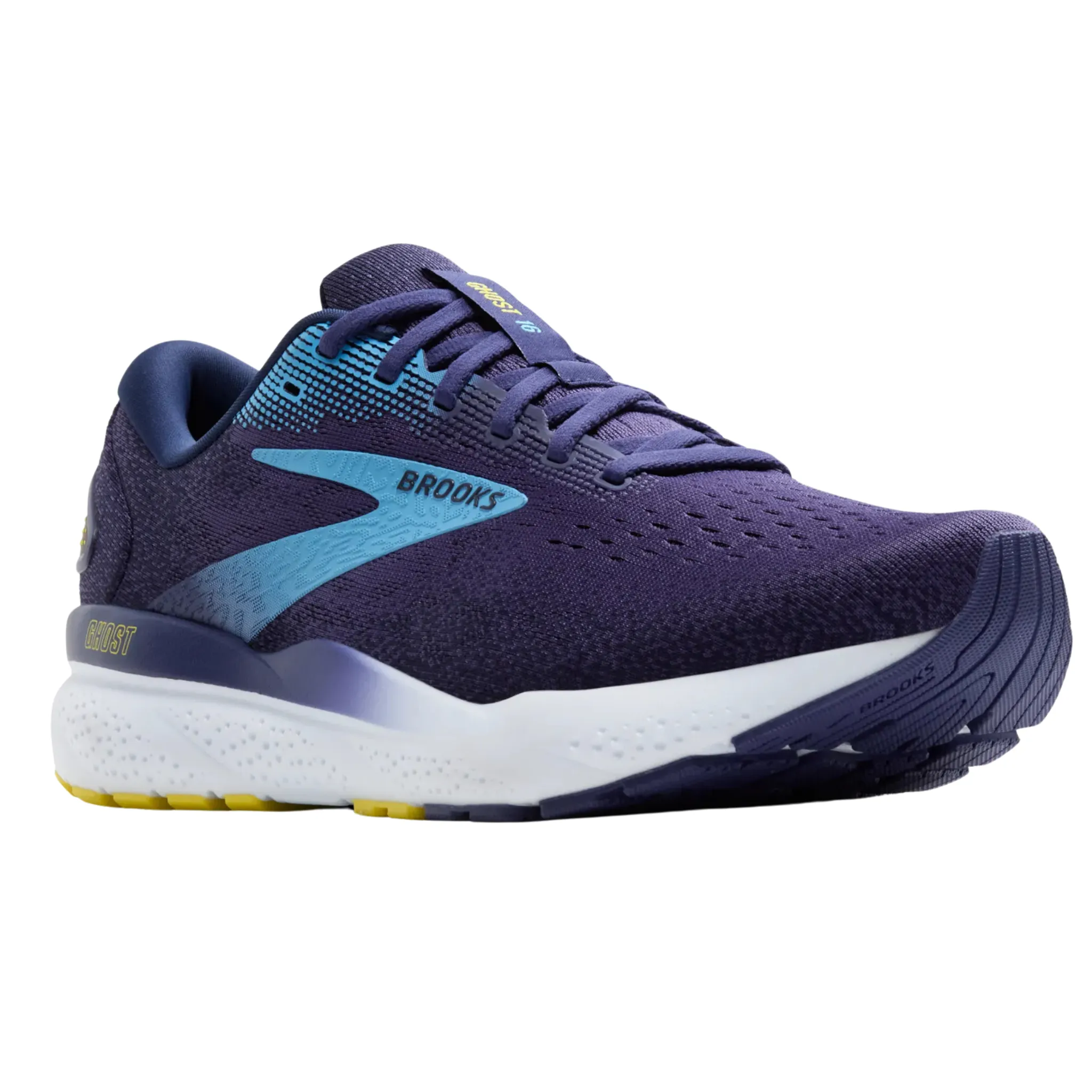 Asics Tennis Shoes For Tennis Brooks Men's 110418 438 Ghost 16 Blue Bonnie Blue Yellow Cushion Support Running Shoes