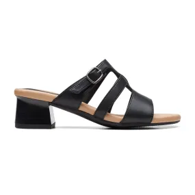 Womens - Desirae Palm Black Leather Urban Leisure
