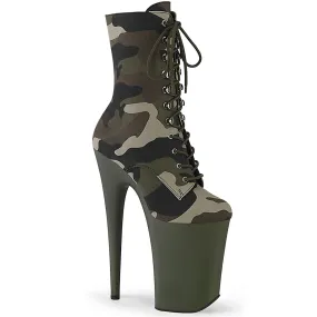 Asics Shoes Pure Gel INFINITY-1020CAMO Pleaser Green Camo Fabric Sexy Platform Shoes (Pole Dancing Heels)
