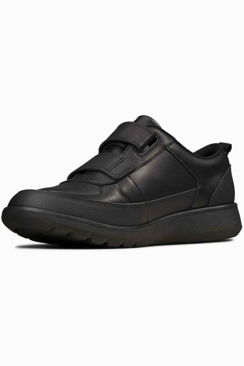 Vegan Leather Shoes Premium Material Footwear Clarks Scape Flare Youth black