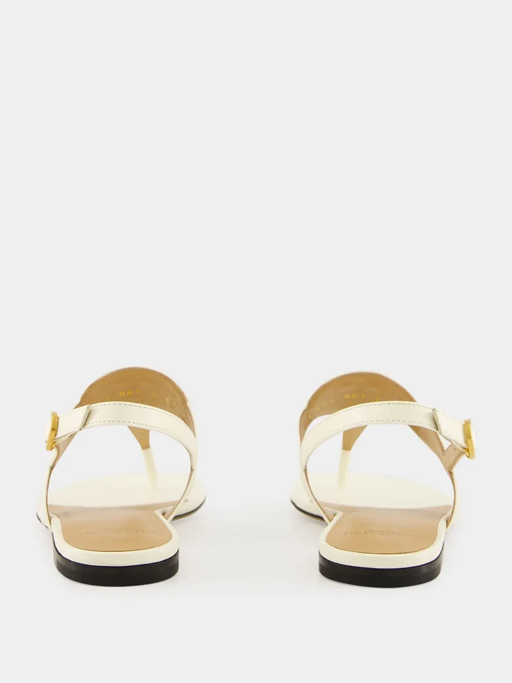 Ivory Flat Thong Sandals with Vlogo Good Workout Shoes