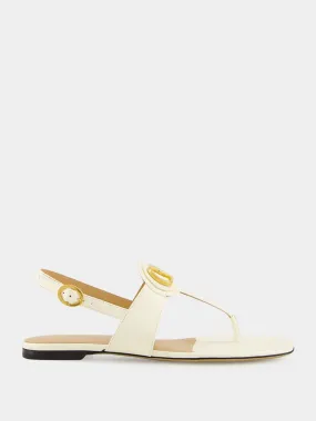 Ivory Flat Thong Sandals with Vlogo Flat Steel Toe Shoes