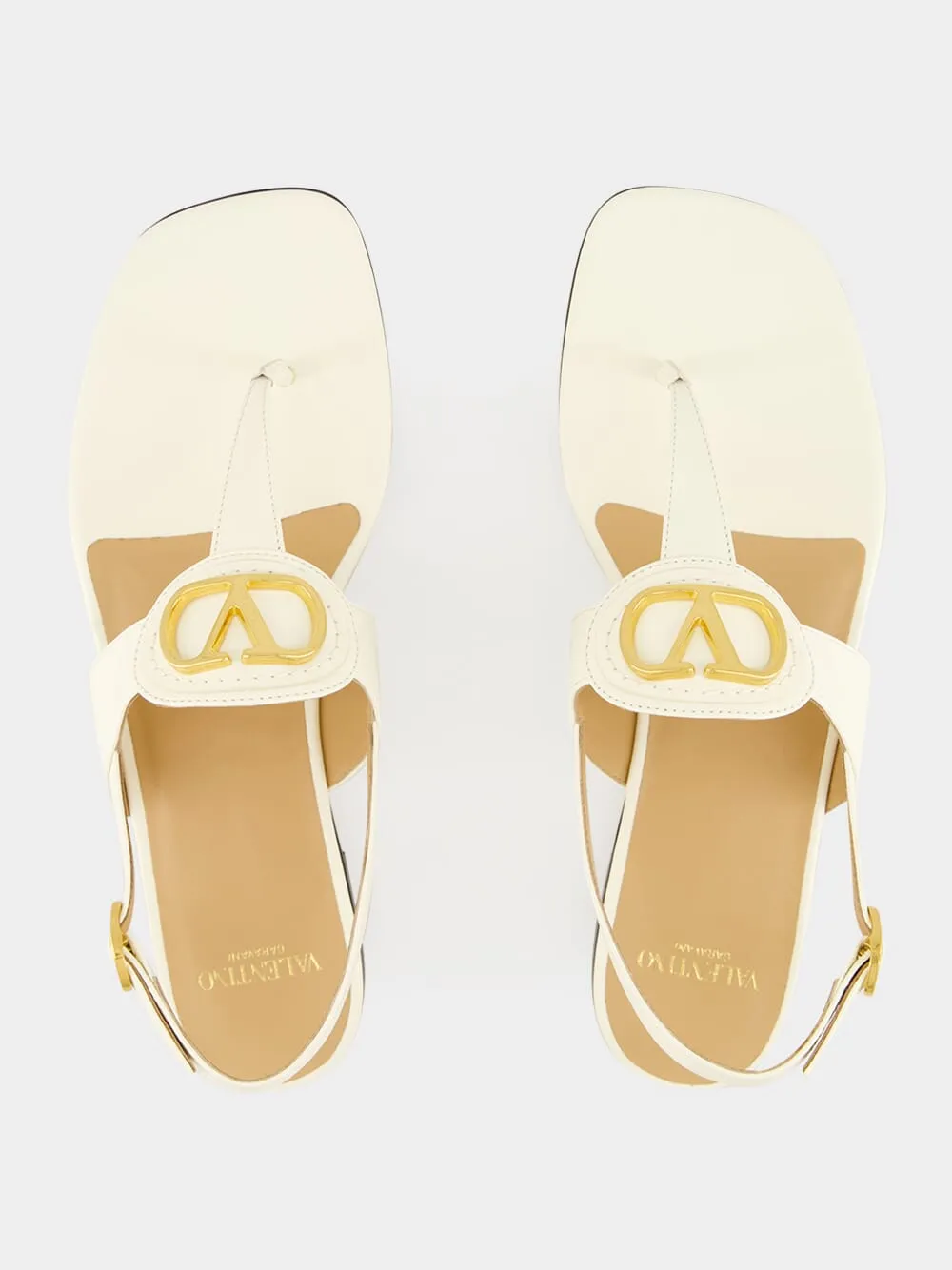 Best Flat Sole Running Shoes Ivory Flat Thong Sandals with Vlogo