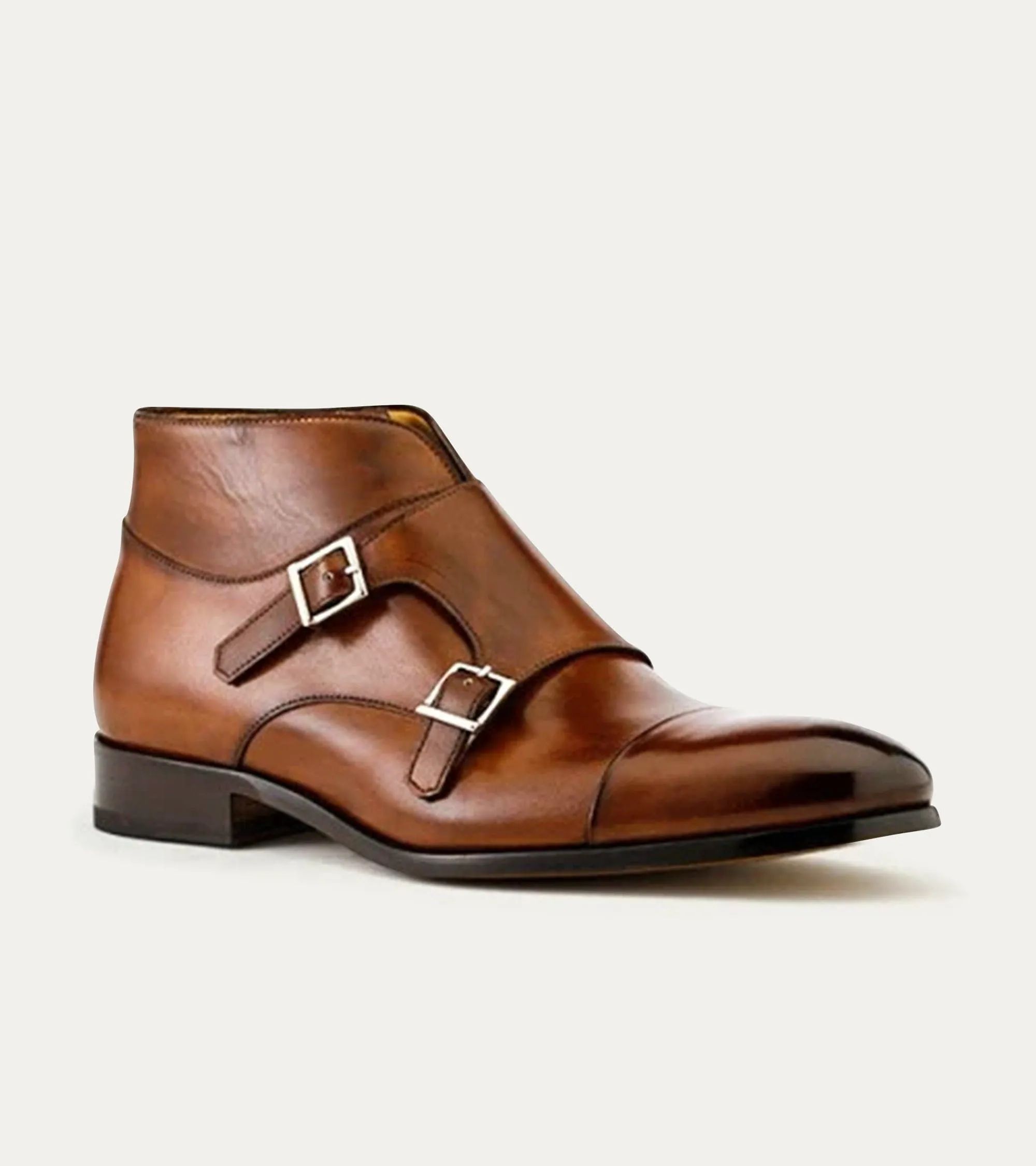 James Monkstrap Boot In Brown Dress Shoes Heel Height