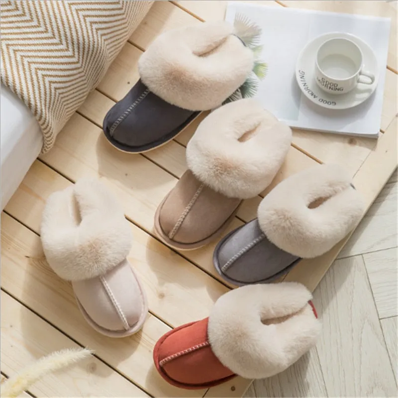 JIANBUDAN Plush warm Home flat slippers Lightweight soft comfortable winter slippers Women's cotton shoes Indoor plush slippers Dorothy Ruby Slippers Auction