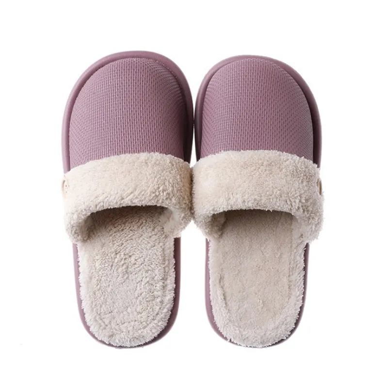 Lobster Slippers JIANBUDAN Plush warm Home flat slippers Lightweight soft comfortable winter slippers Women's cotton shoes Indoor plush slippers