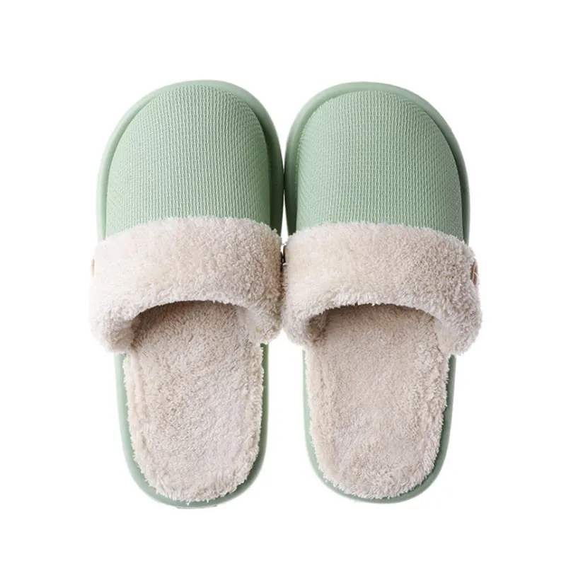 JIANBUDAN Plush warm Home flat slippers Lightweight soft comfortable winter slippers Women's cotton shoes Indoor plush slippers Knitting Slippers Patterns Free