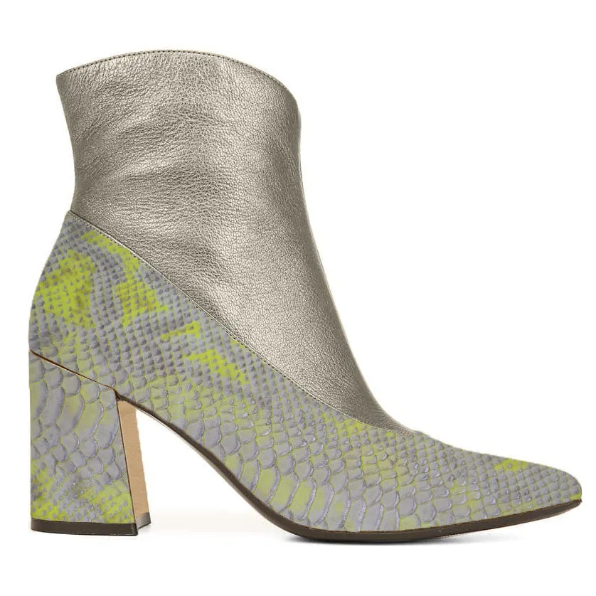 Kara Zini Handmade Slip-On Gray Snake Leather Bootie Asics Running Shoes Kayano 27