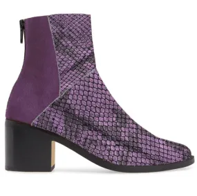 Kara Zini Handmade Slip-On Purple Snake Leather Bootie Asics Volleyball Shoes Latest