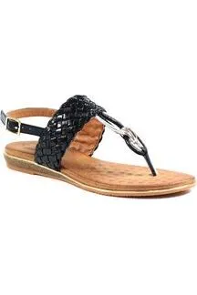 Lunar Ladies Sandals Dawley JLH392 black Classic Choice Soft Footbed